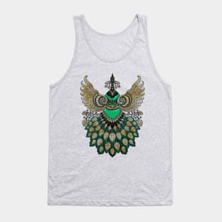 Beautiful elegant peacock in green colors Tank Top